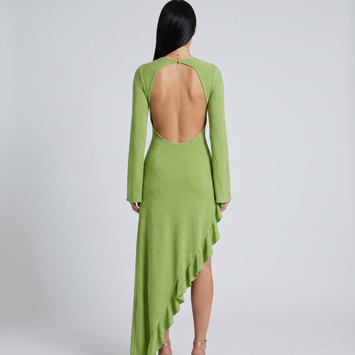 Holly | Asymmetrical Maxi Dress with Ruffle Hem