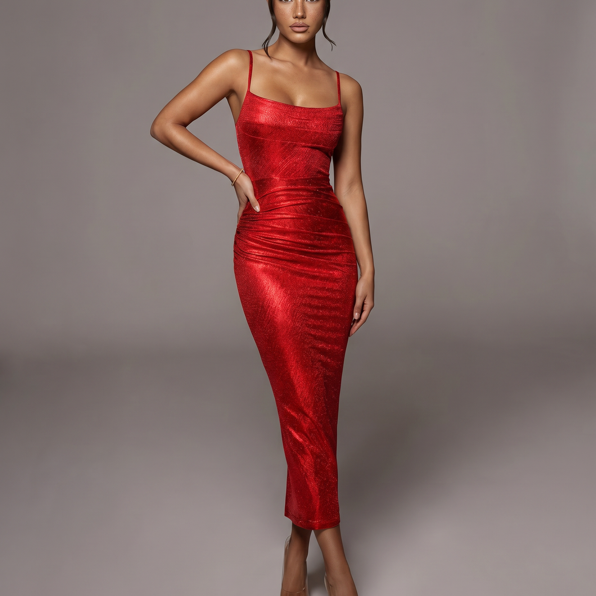 Carolyn | Midi Dress with Cowl Neck