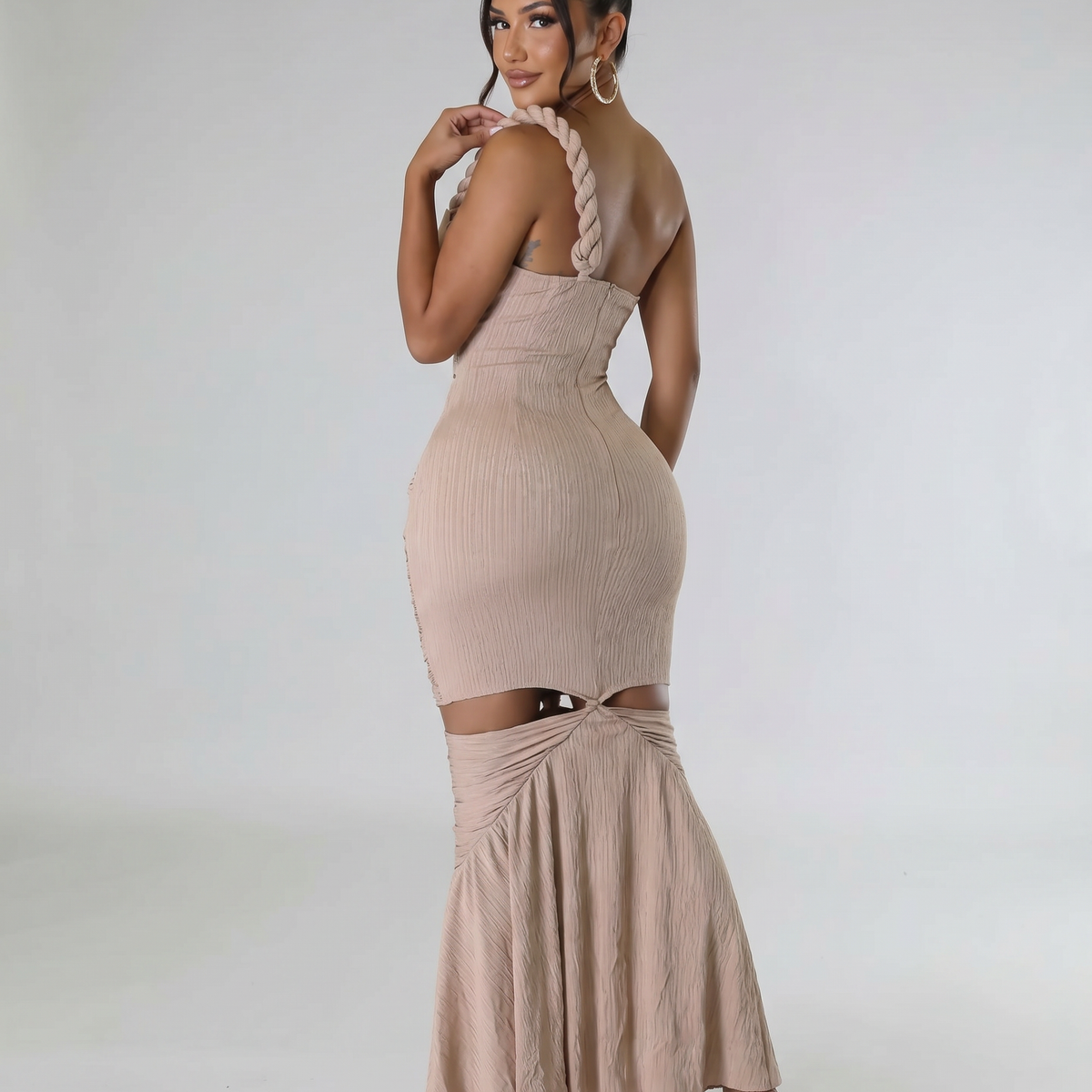 Silvia | Strapless Maxi Dress with Cut-Out Details