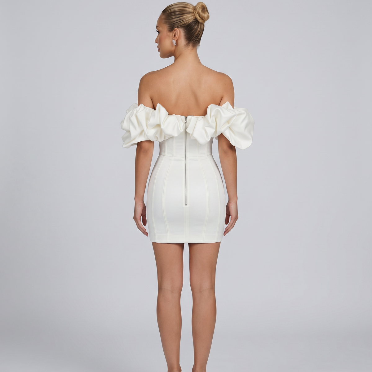 Hazel | Mini Dress with Off-Shoulder Ruffle Bodice