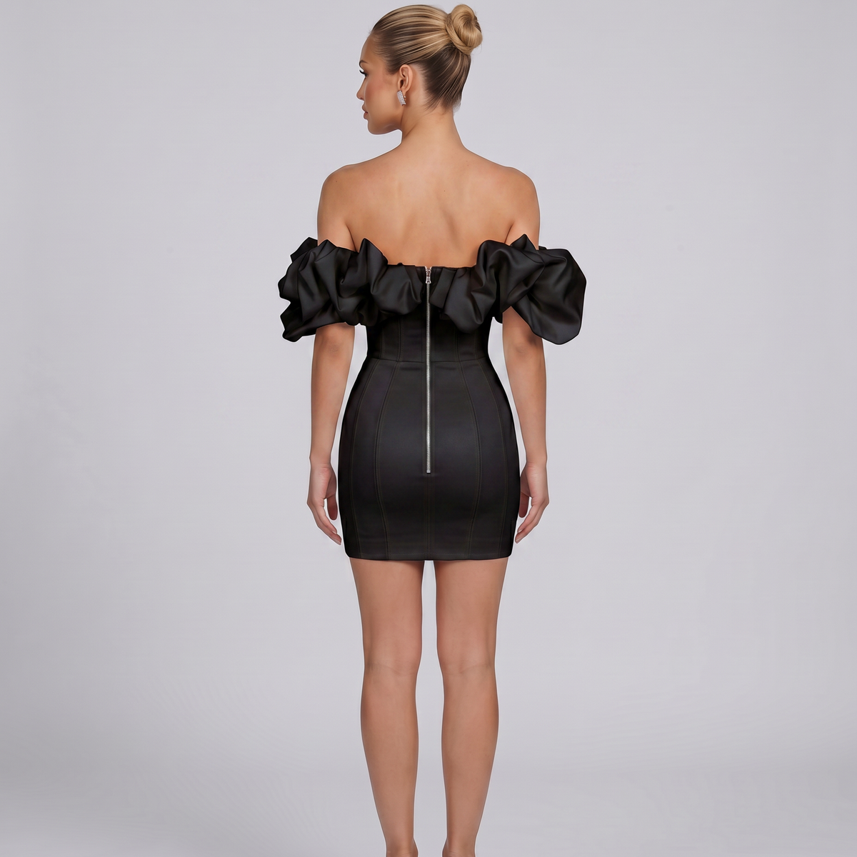 Hazel | Mini Dress with Off-Shoulder Ruffle Bodice