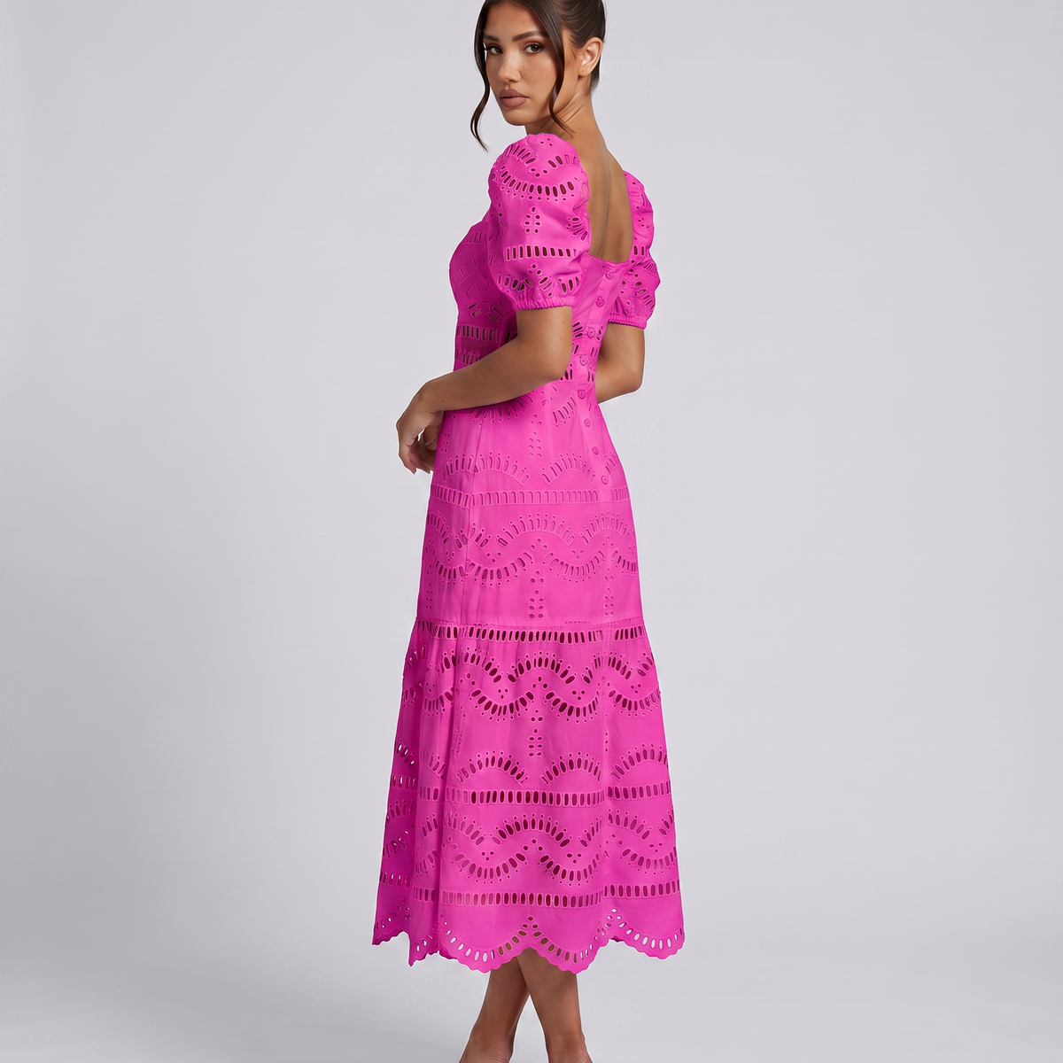 Miria | Midi Dress with Eyelet Embroidery