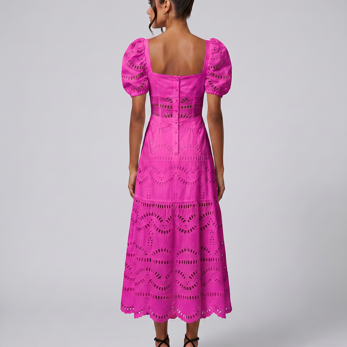 Miria | Midi Dress with Eyelet Embroidery