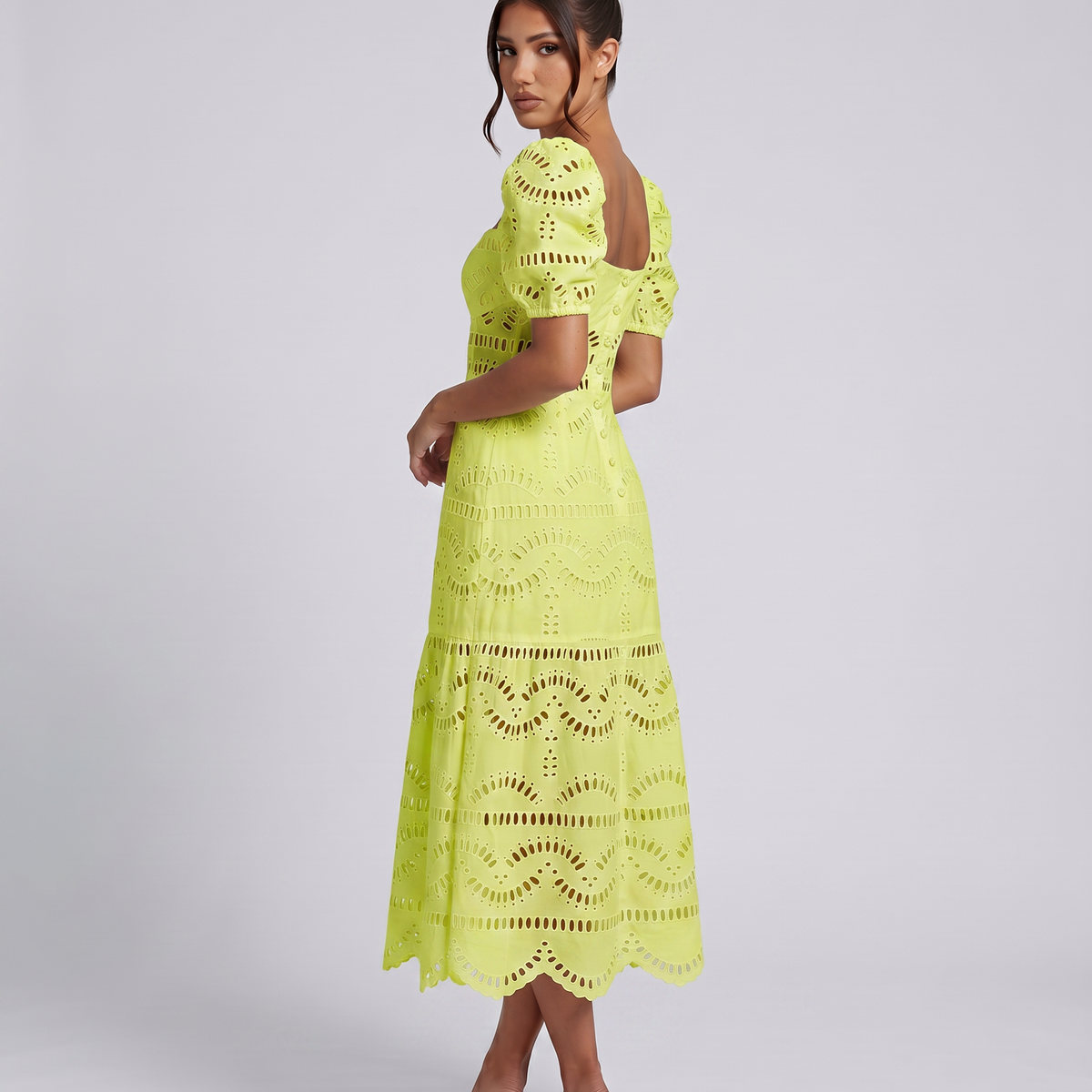 Miria | Midi Dress with Eyelet Embroidery