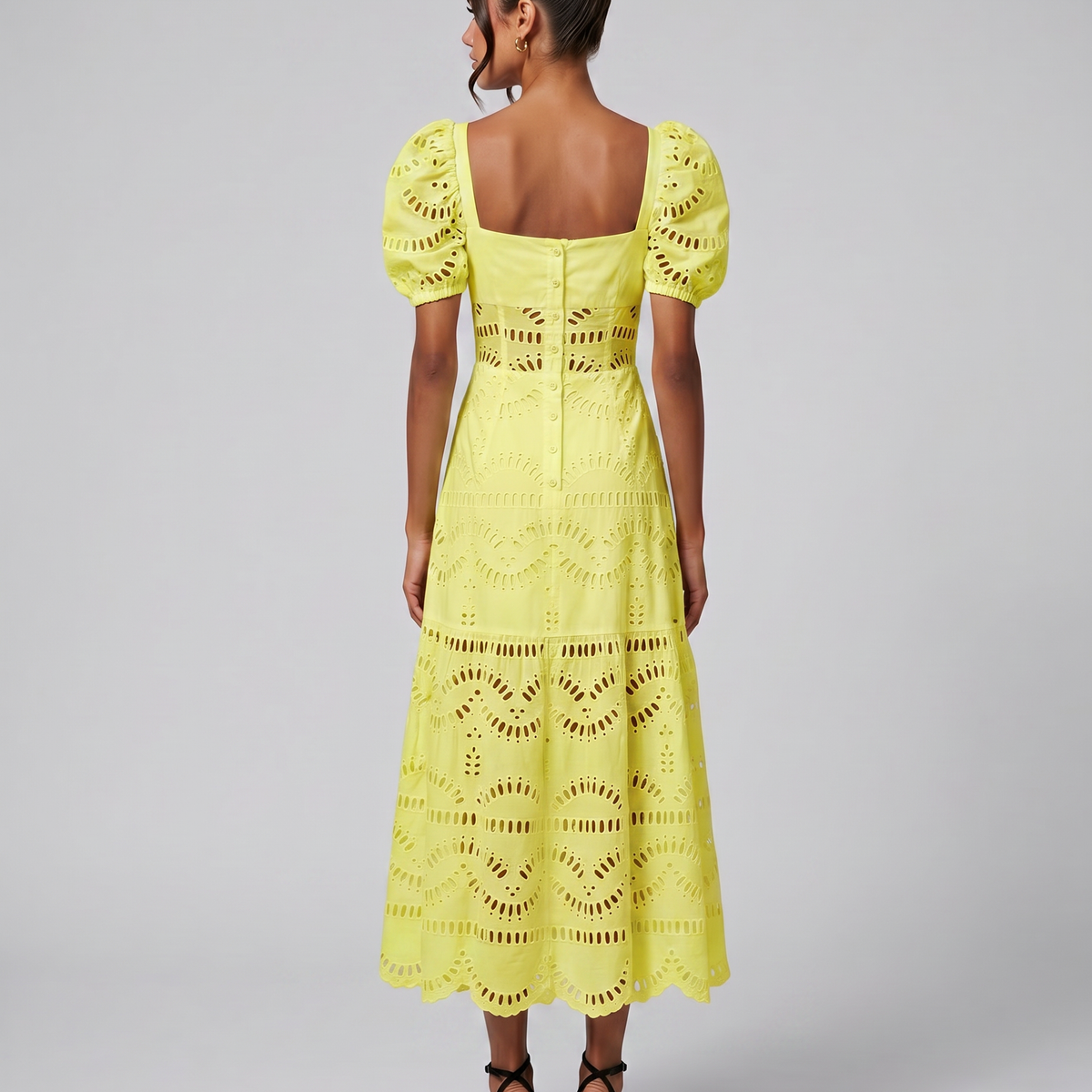 Miria | Midi Dress with Eyelet Embroidery