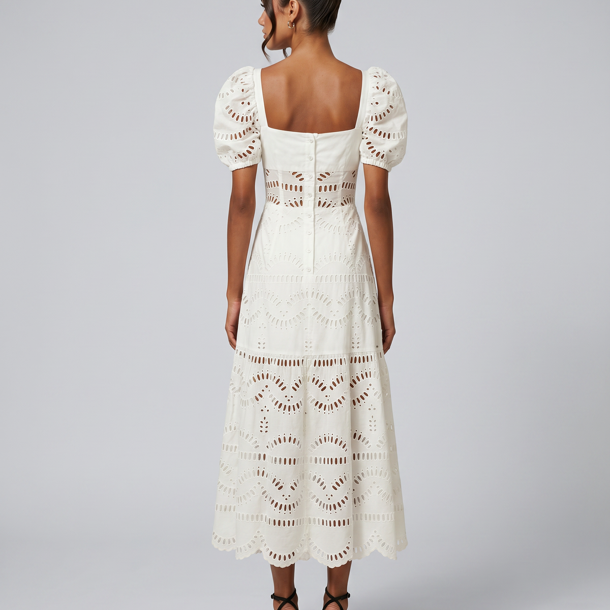 Miria | Midi Dress with Eyelet Embroidery