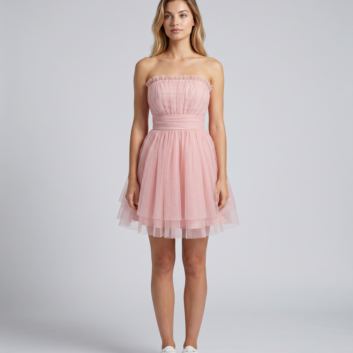 Nichole | Mini Dress with Strapless Tulle Skirt