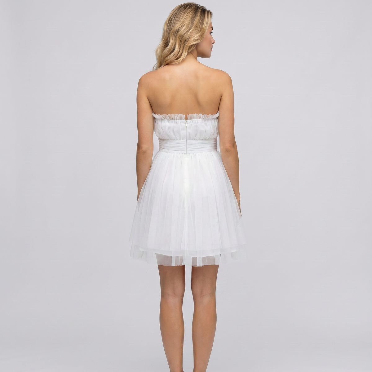 Nichole | Mini Dress with Strapless Tulle Skirt