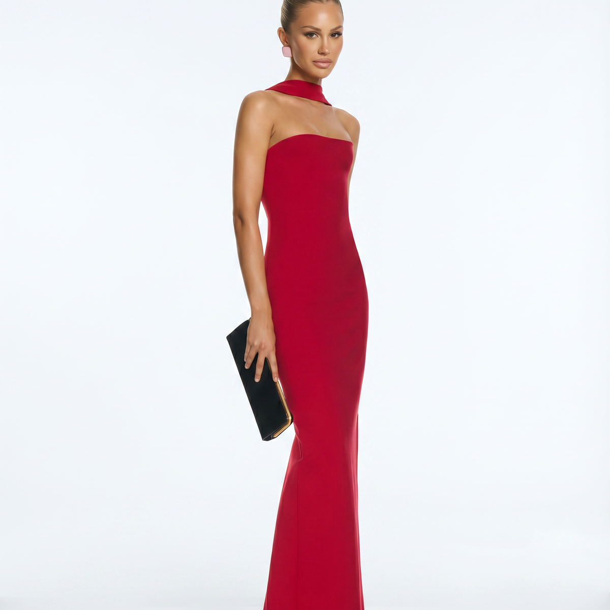 Aimee | Maxi Dress with Strapless Neckline and Back Slit