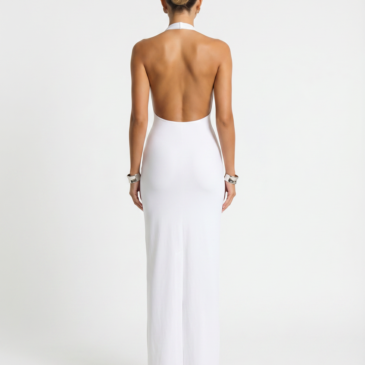 Aimee | Maxi Dress with Strapless Neckline and Back Slit