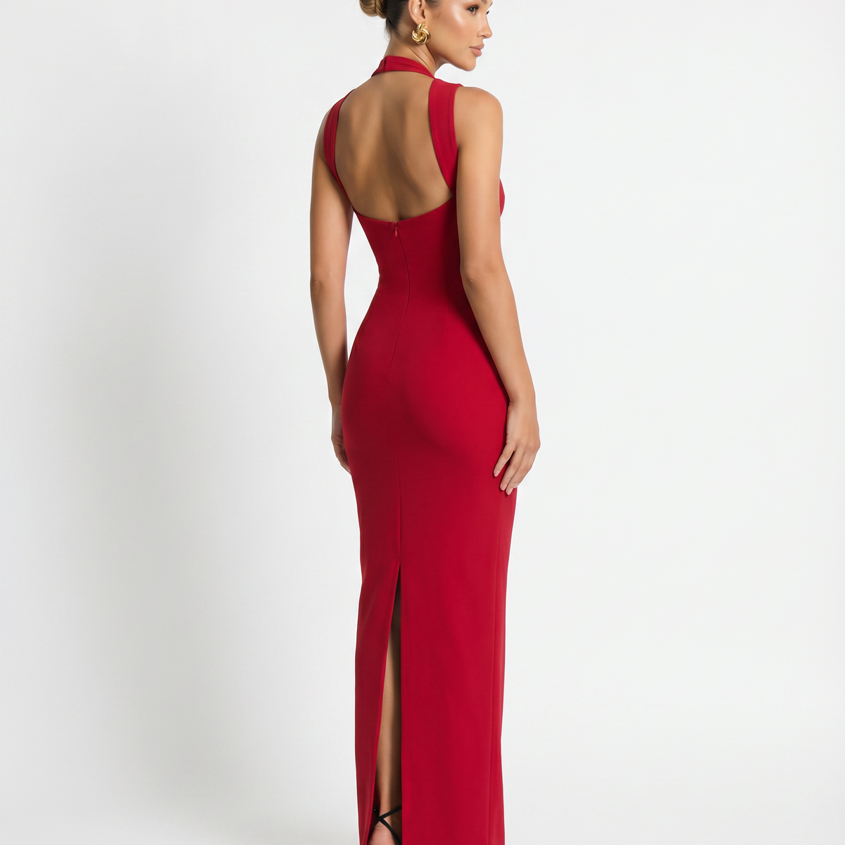 Aimee | Maxi Dress with Strapless Neckline and Back Slit