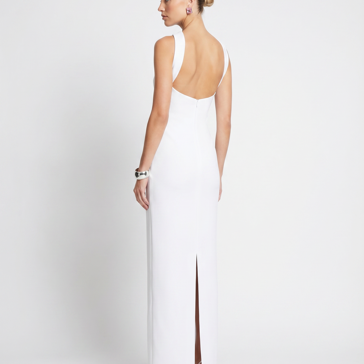 Aimee | Maxi Dress with Strapless Neckline and Back Slit