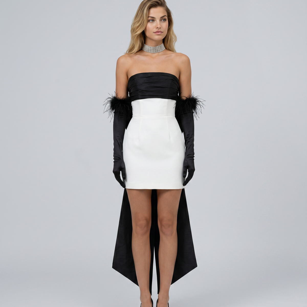 Lea | Strapless Mini Dress with High-Low Back Detail