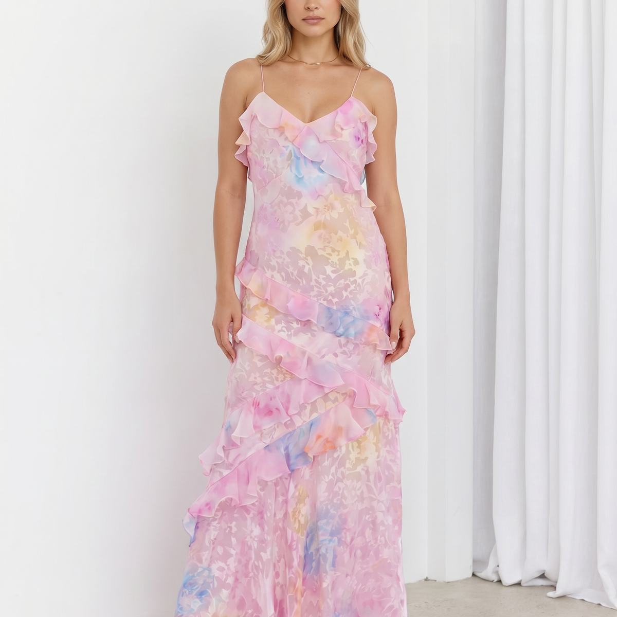 Lillie | Maxi Dress with Ruffle Layered Skirt