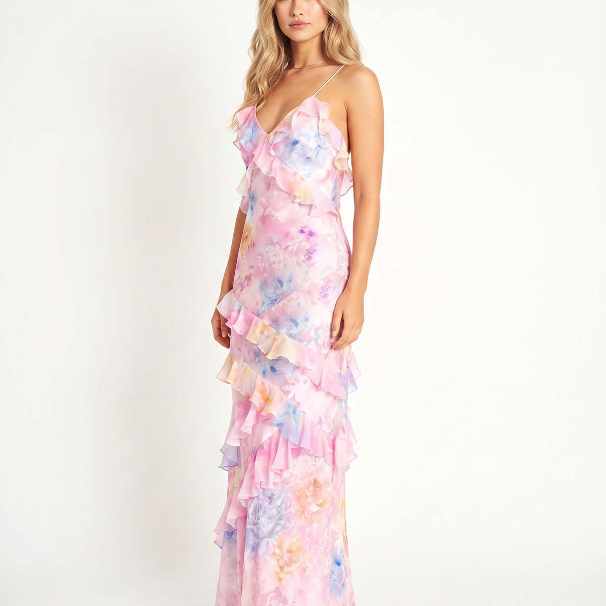 Lillie | Maxi Dress with Ruffle Layered Skirt