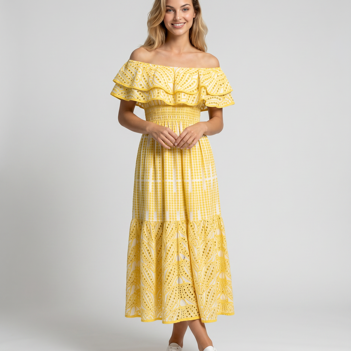 Azariah | Maxi Dress with Off-Shoulder Ruffle Bodice
