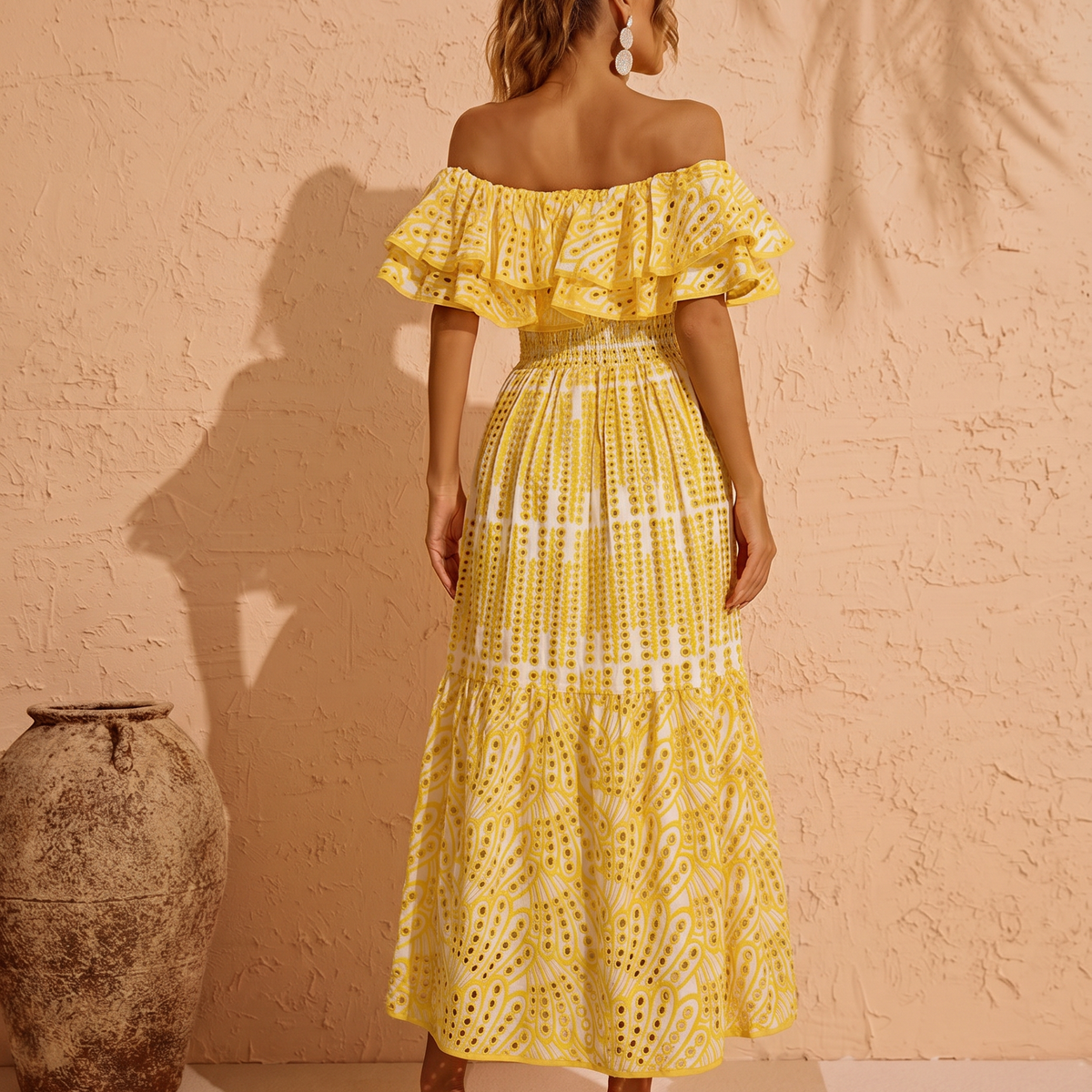 Azariah | Maxi Dress with Off-Shoulder Ruffle Bodice