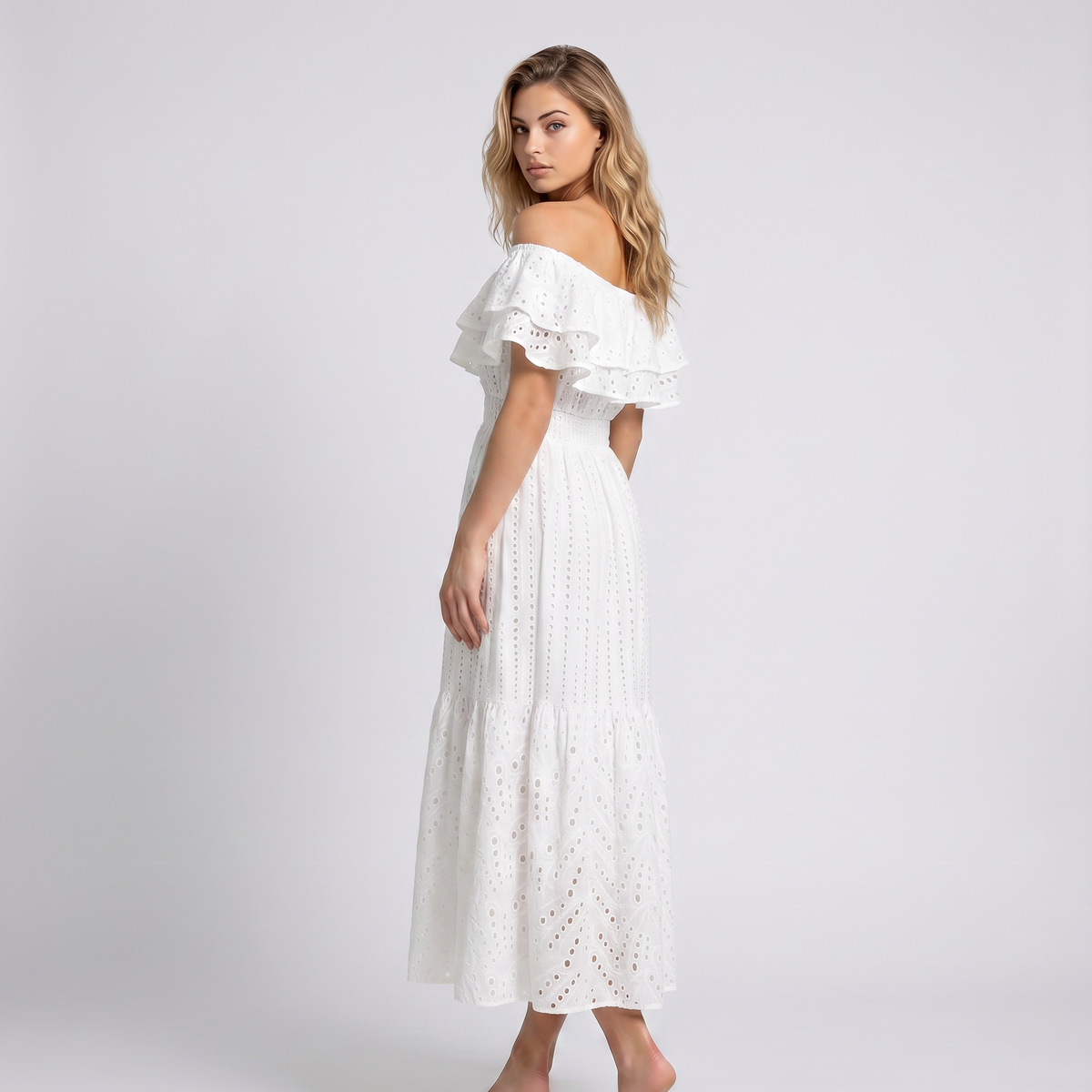 Azariah | Maxi Dress with Off-Shoulder Ruffle Bodice