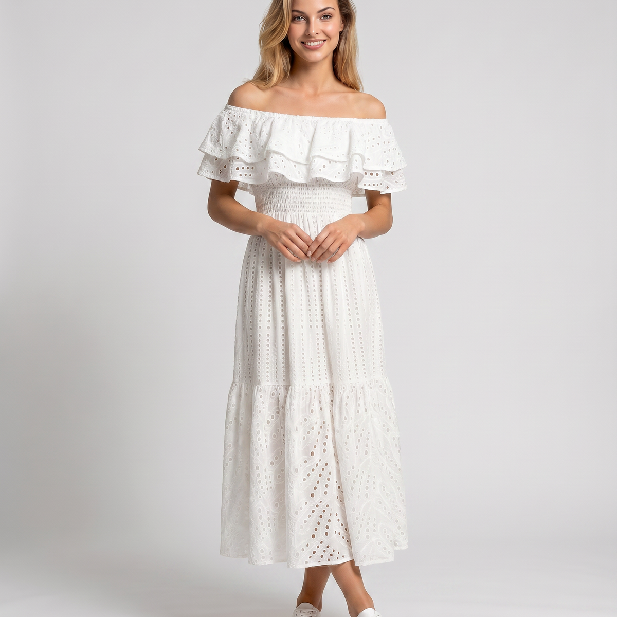 Azariah | Maxi Dress with Off-Shoulder Ruffle Bodice