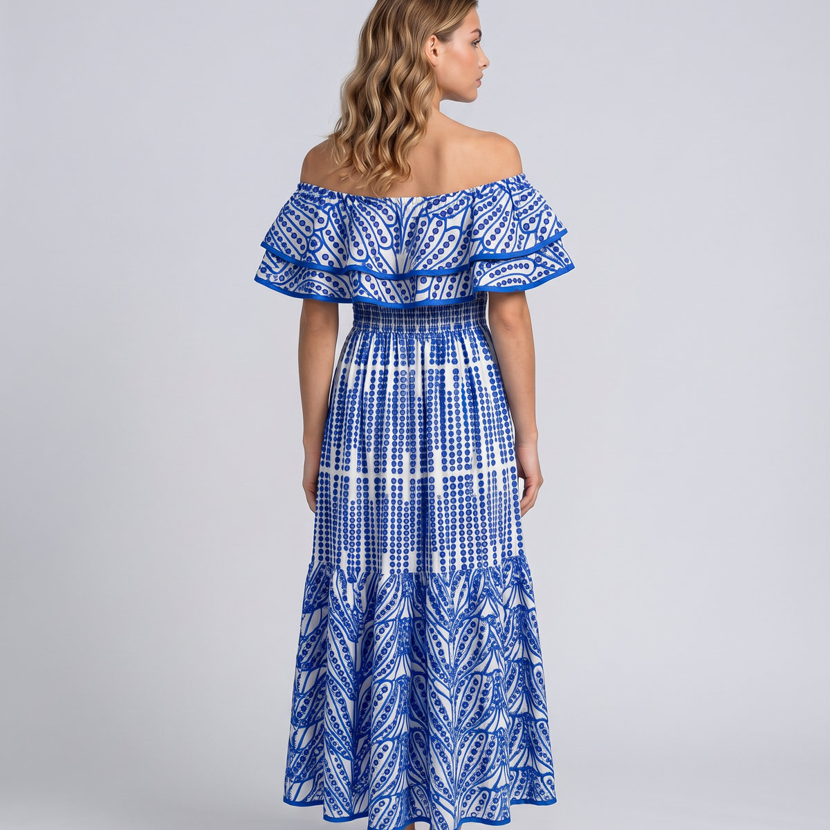Azariah | Maxi Dress with Off-Shoulder Ruffle Bodice