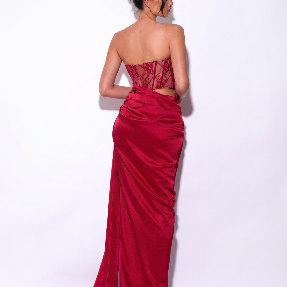 Gloria | Maxi Dress with Lace Corset and High Slit