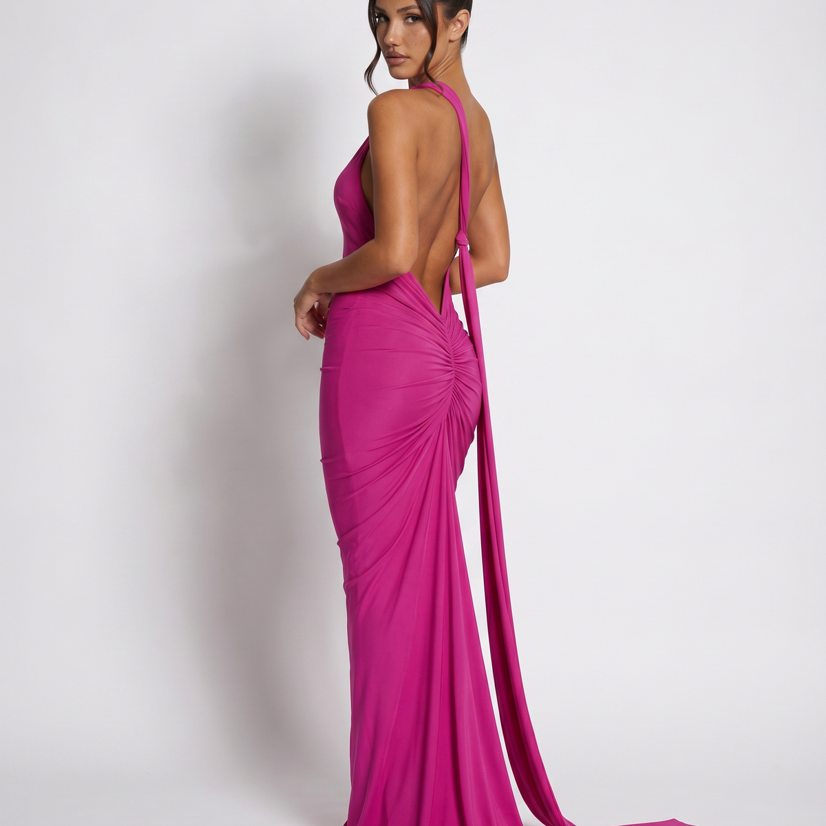 Lou | One Shoulder Maxi Dress with Open Back