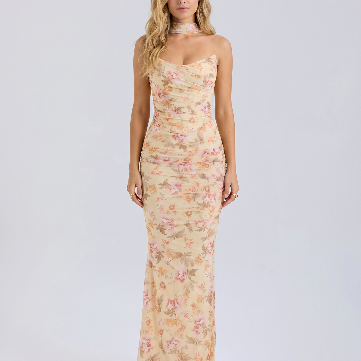 Velma | Maxi Dress with Neck Scarf Detail