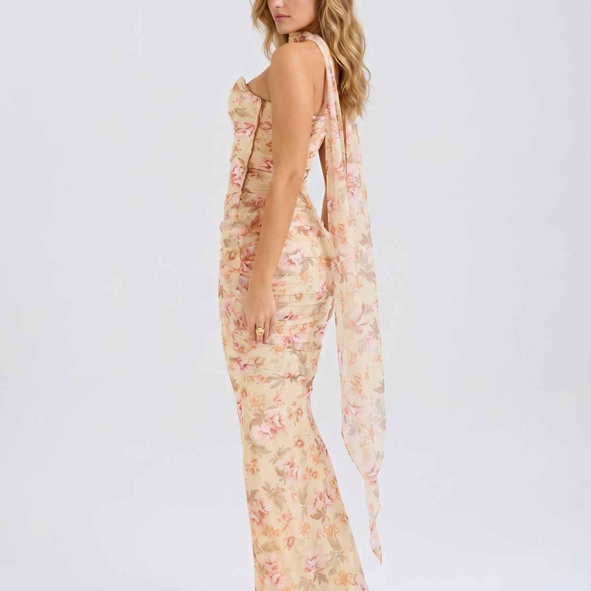 Velma | Maxi Dress with Neck Scarf Detail
