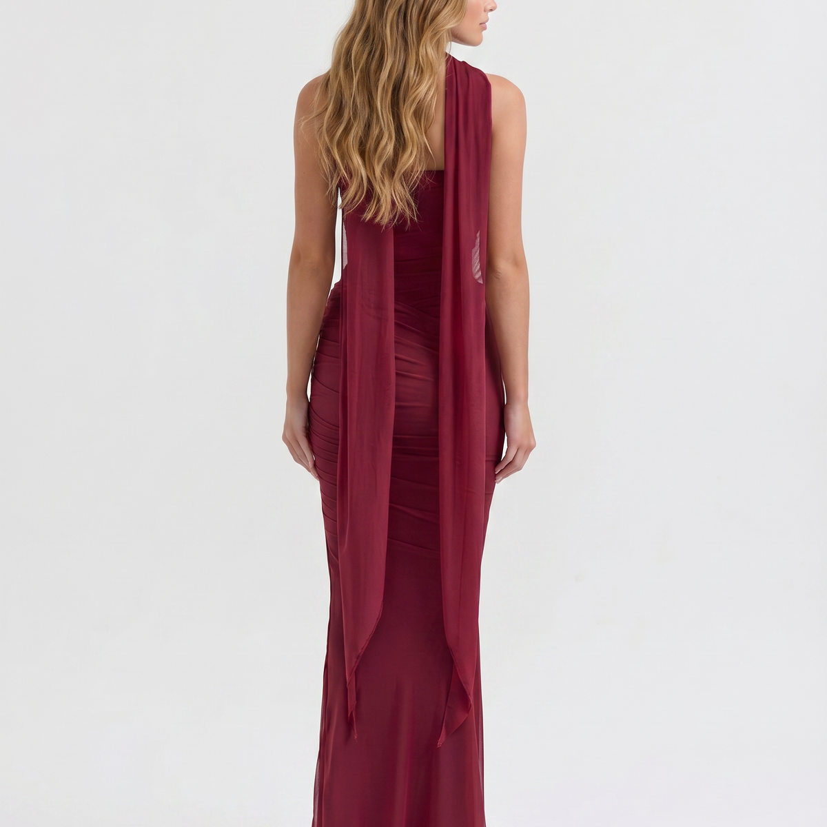 Velma | Maxi Dress with Neck Scarf Detail