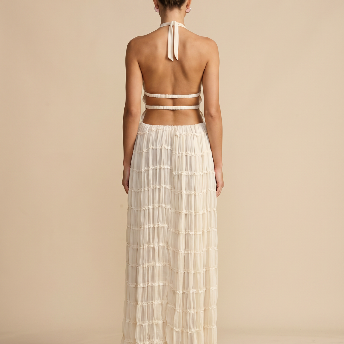 Bella | Halter Top and Pleated Maxi Skirt Set