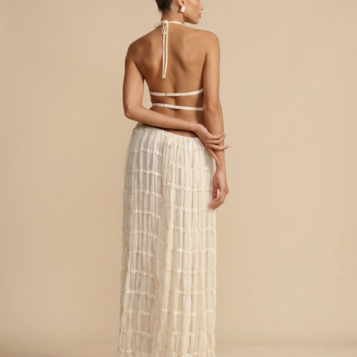 Bella | Halter Top and Pleated Maxi Skirt Set