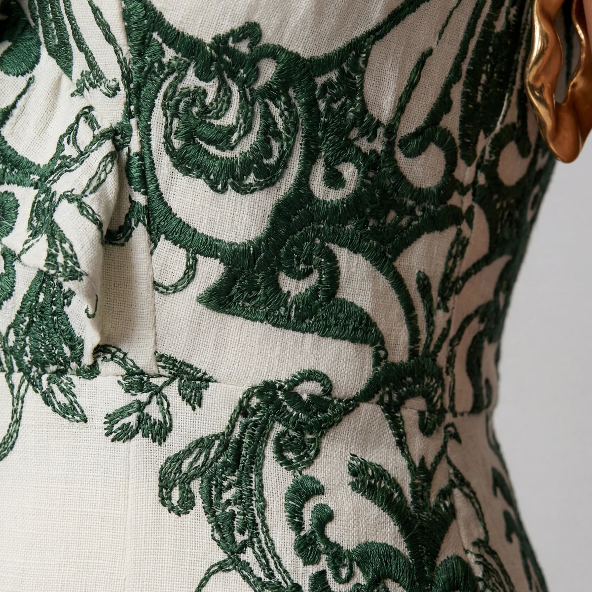 Jim | Maxi Dress with Ruffle Trim and Embroidered Detail
