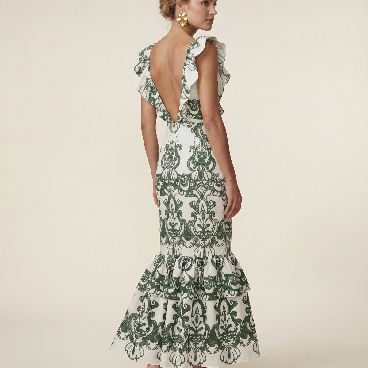 Jim | Maxi Dress with Ruffle Trim and Embroidered Detail