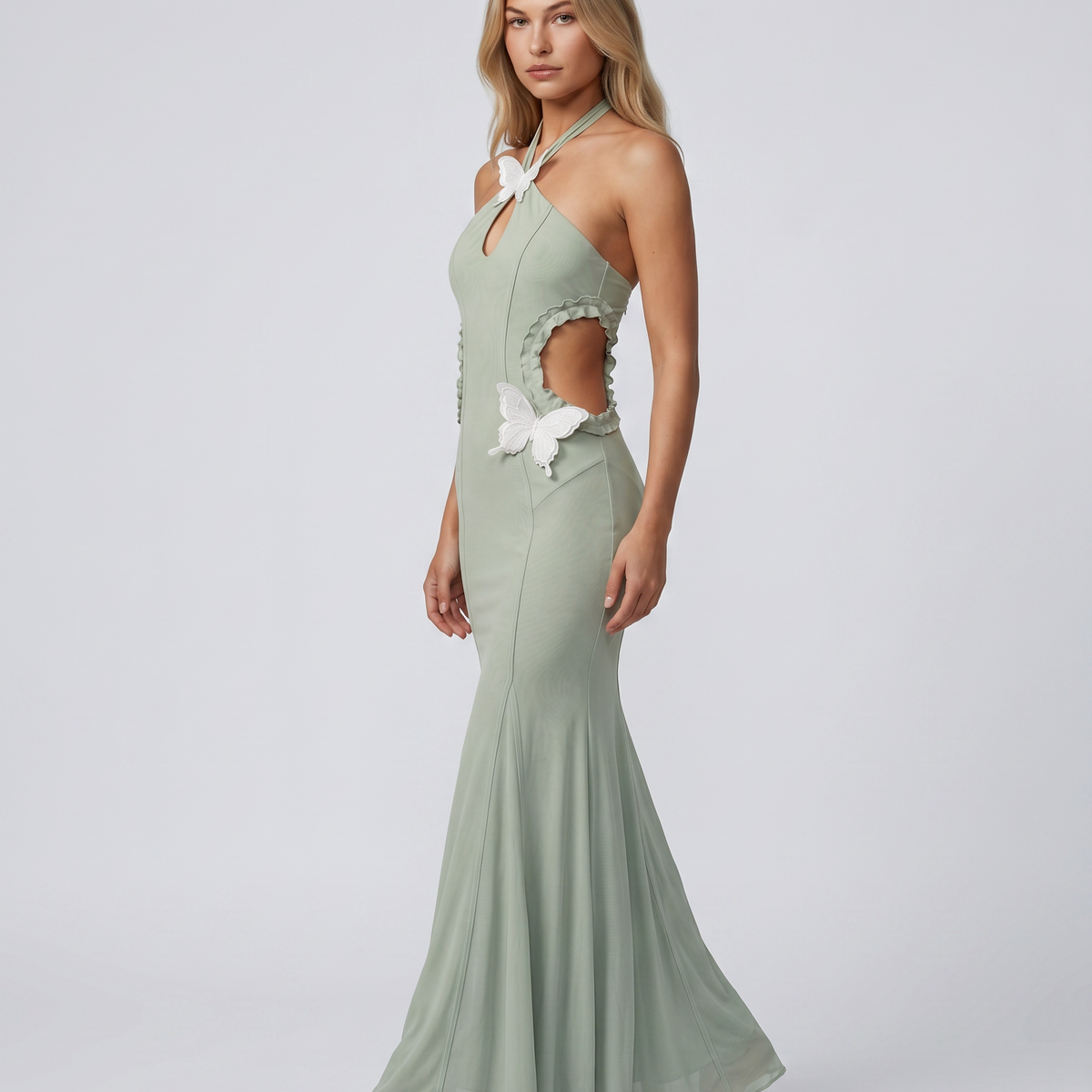 Calyx | Mermaid Maxi Dress with Butterfly Applique