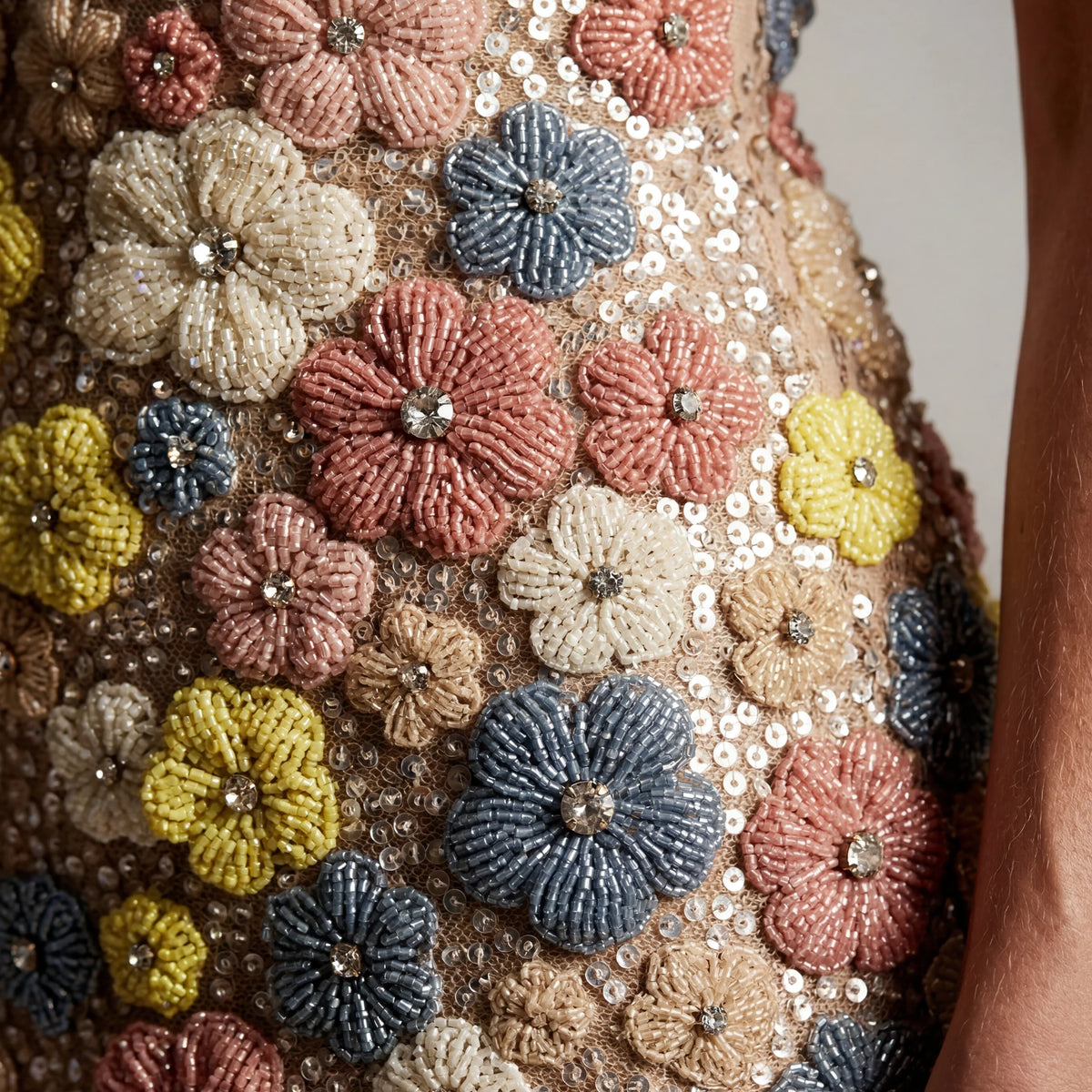 Josie | Maxi Dress with 3D Floral Embroidery