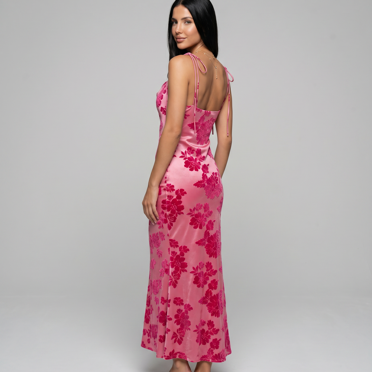 Kaelith | Floral Maxi Dress with Cowl Neck