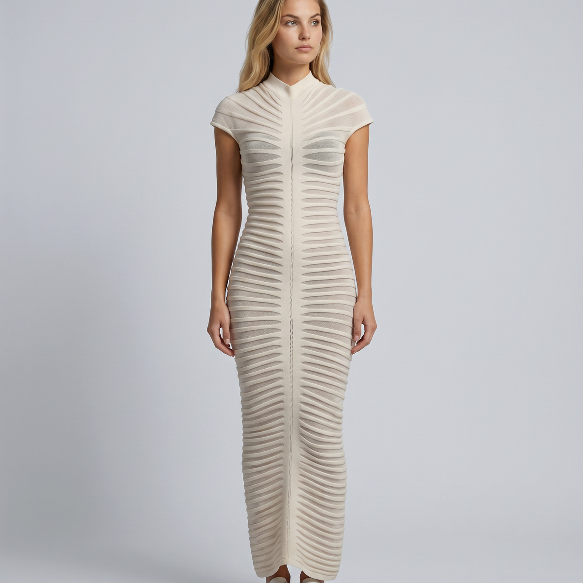Gloria | Maxi Dress with Ribbed Sculpted Structure