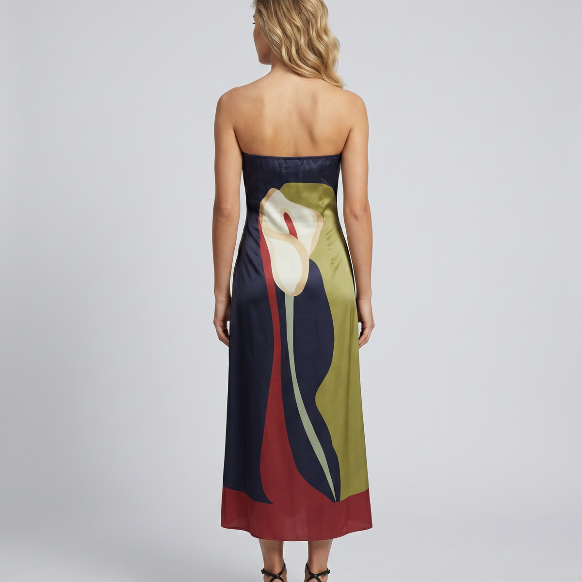 Tanya | Maxi Dress with Strapless Abstract Print