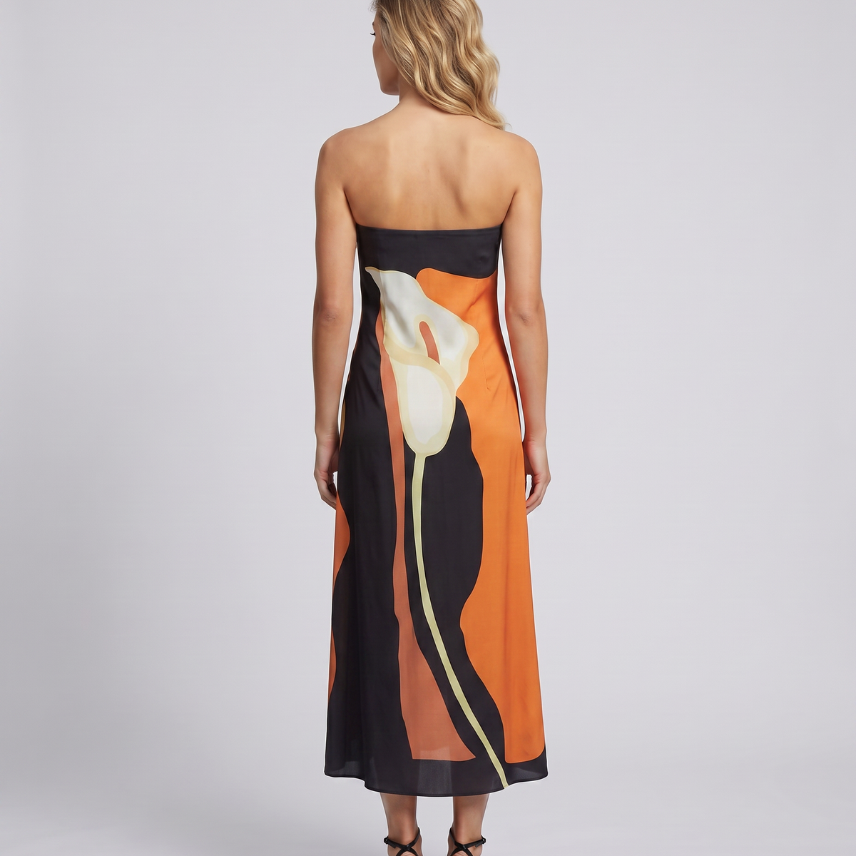Tanya | Maxi Dress with Strapless Abstract Print