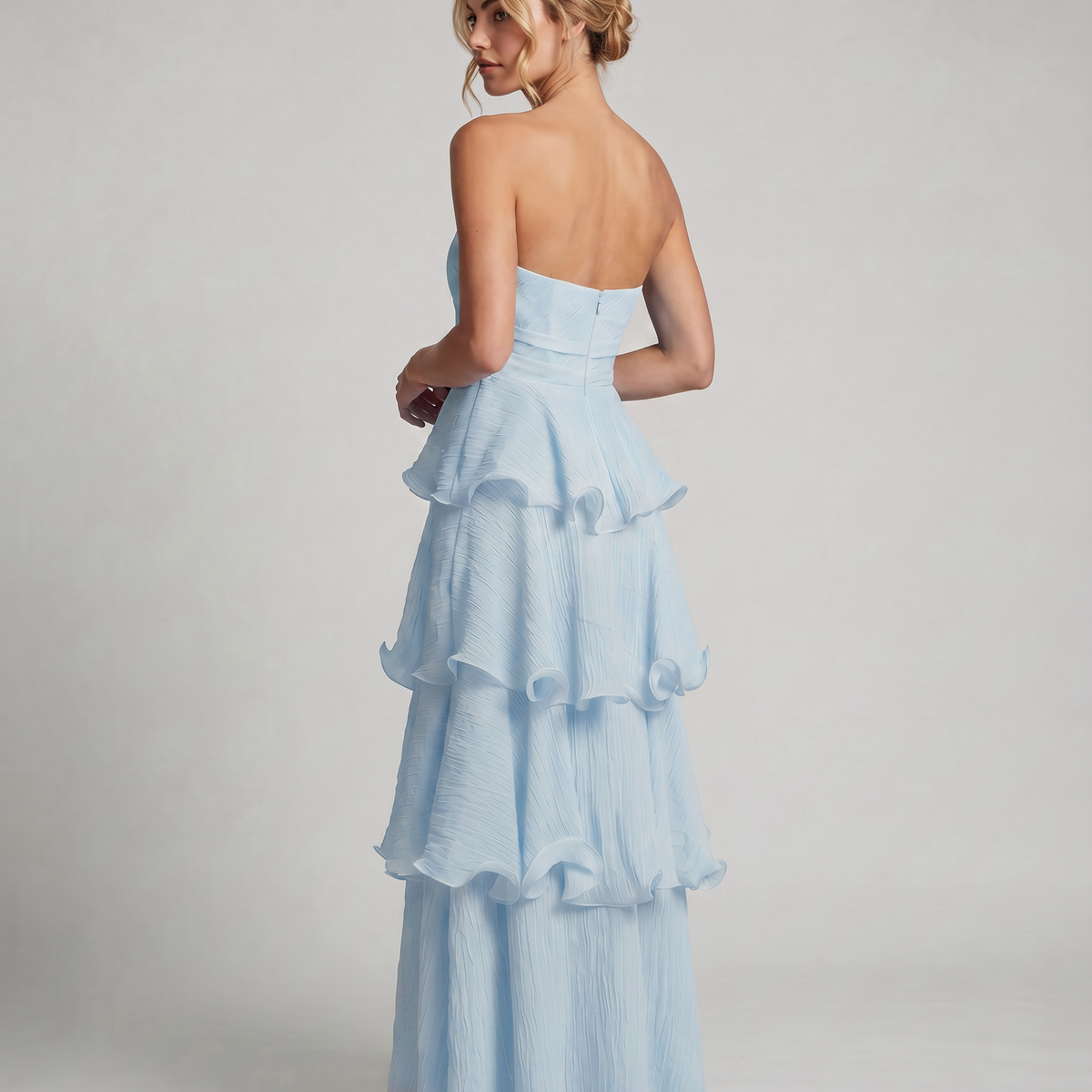 Azalea | Strapless Maxi Dress with Tiered Ruffle Skirt