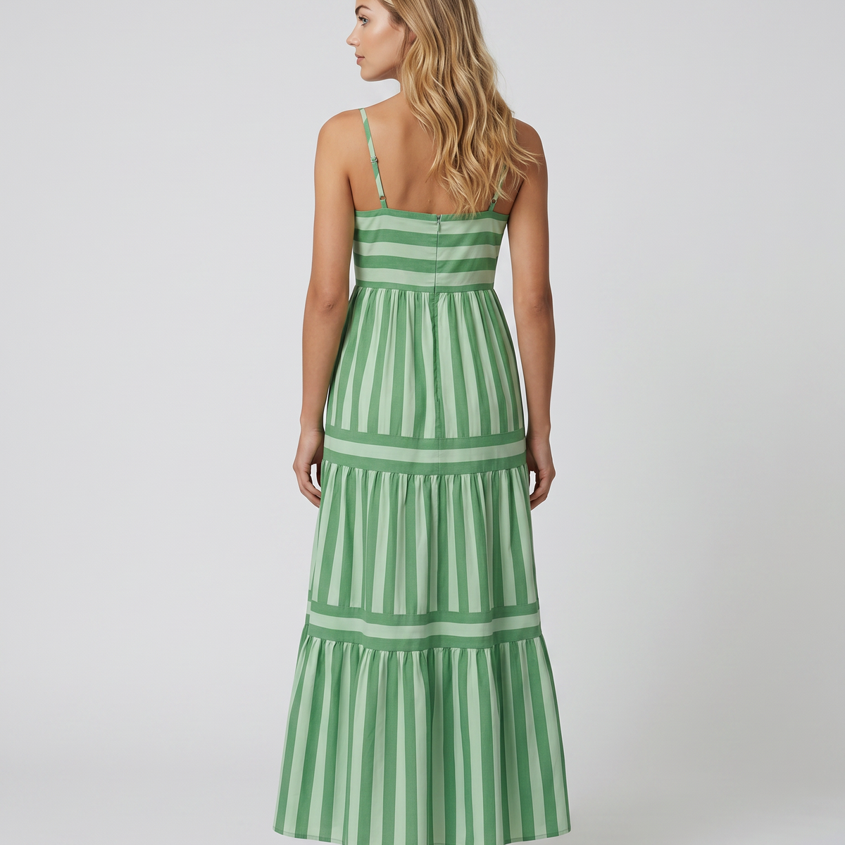 Jasper | Maxi Dress with Striped Tiered Skirt