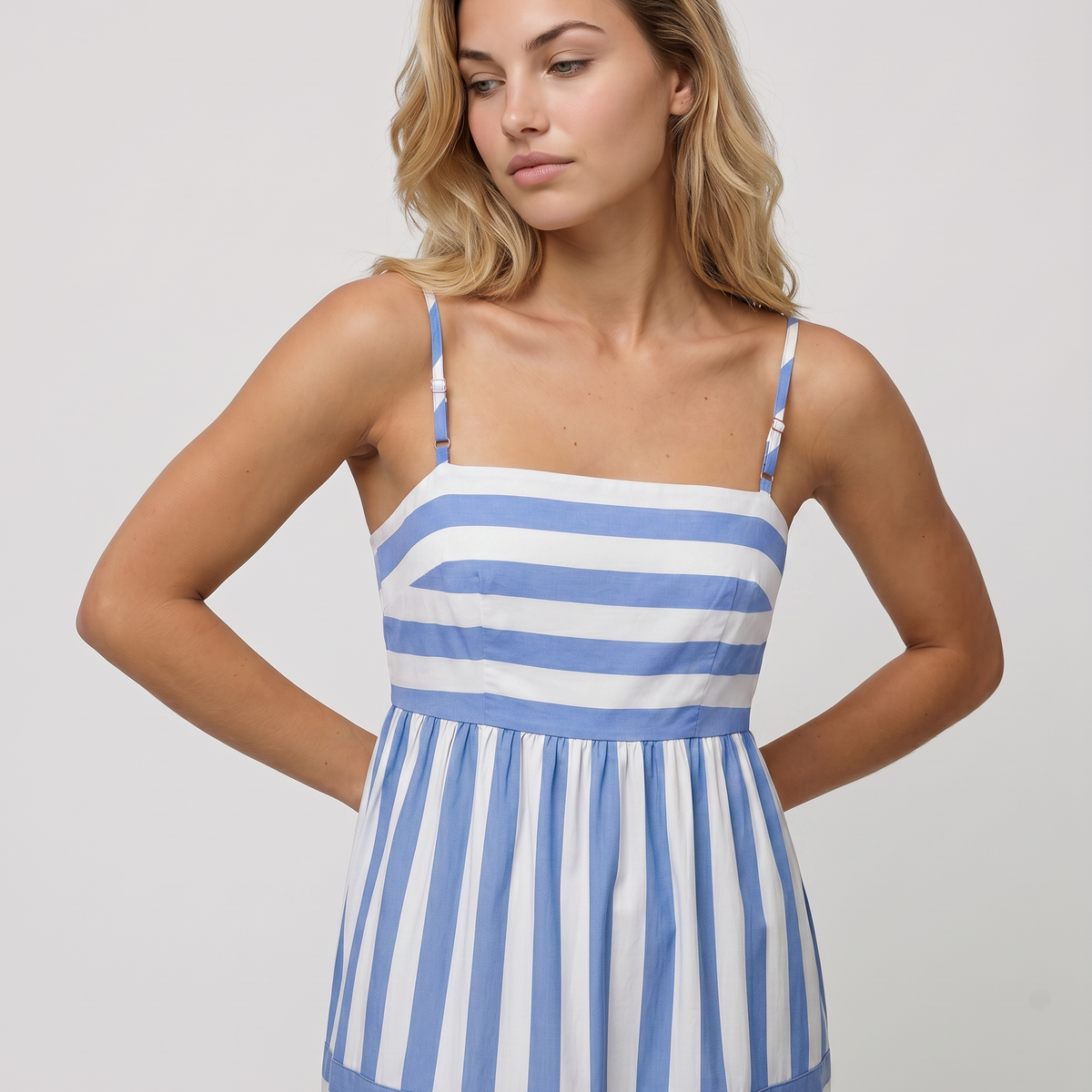 Jasper | Maxi Dress with Striped Tiered Skirt