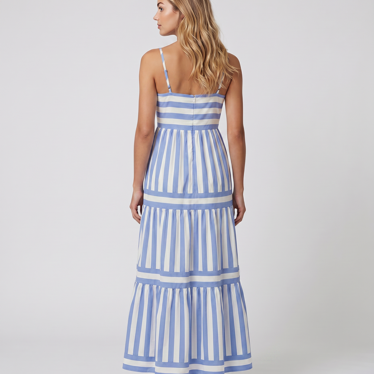 Jasper | Maxi Dress with Striped Tiered Skirt