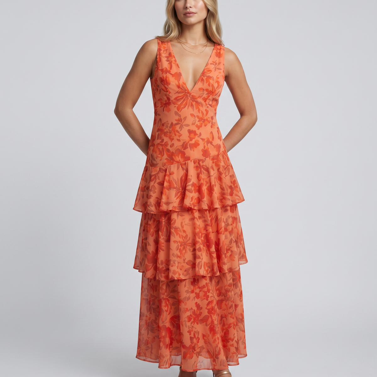 Ophelia | Maxi Dress with Tiered Ruffle Skirt