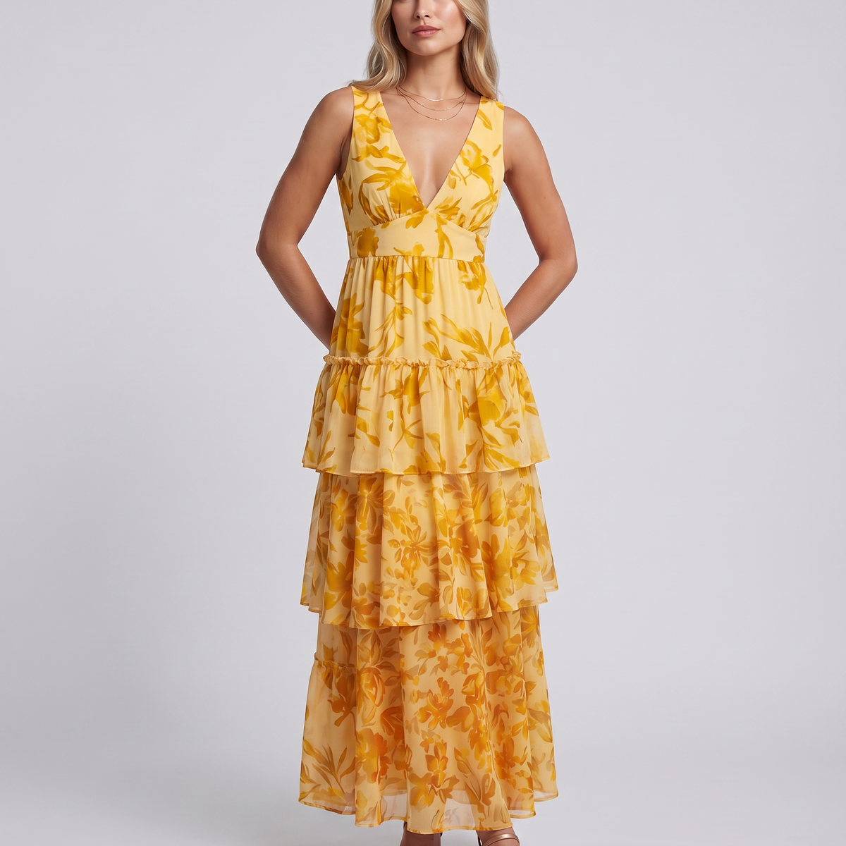 Ophelia | Maxi Dress with Tiered Ruffle Skirt