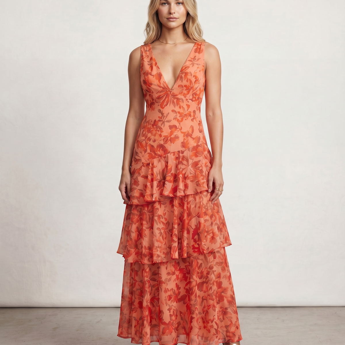 Ophelia | Maxi Dress with Tiered Ruffle Skirt