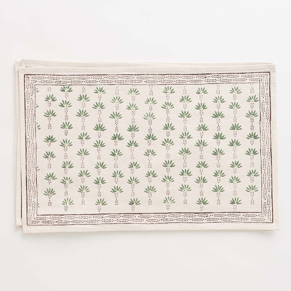 Palm Tree Dot Brown Placemat | Set of 4