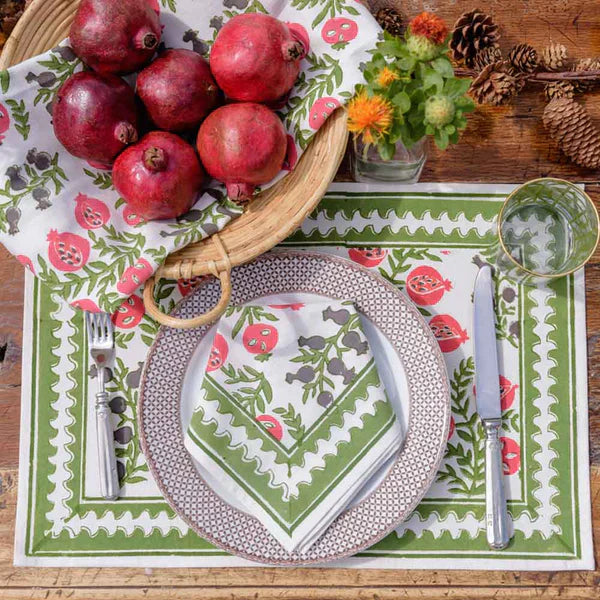 Pom Bells Fern & Poppy Placemat | Set of 4
