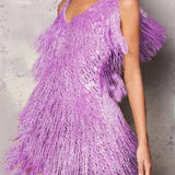 Purple A-Line Midi Cocktail Dress | Amara Collection 0