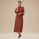 Rich Color V-Neck Wide Sleeve Midi Formal Dress | Willow Collection 11